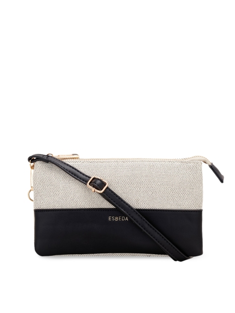 

ESBEDA Black & White Colourblocked Sling Bag