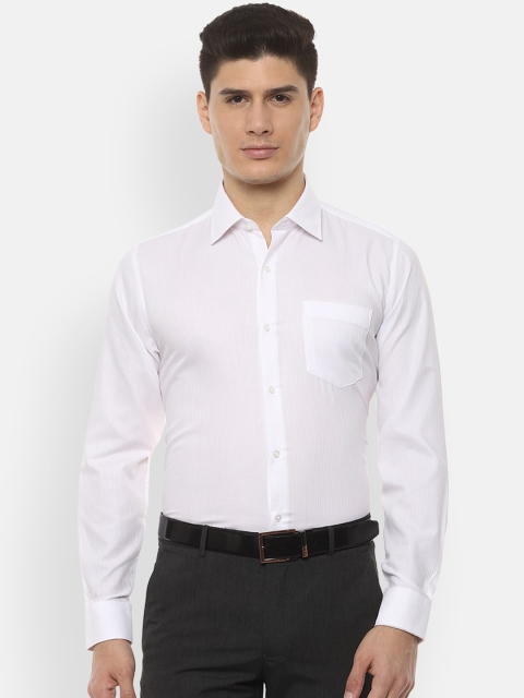 

Van Heusen Men White Slim Fit Self Design Formal Shirt