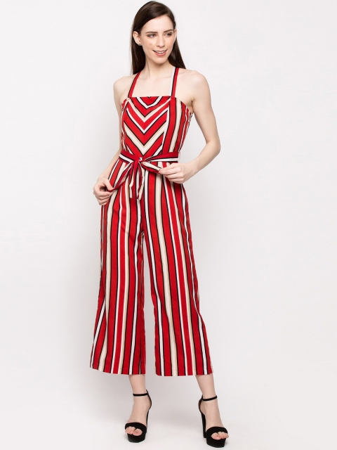 

Slenor Women Multicoloured Striped Culotte Jumpsuit, Multi