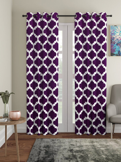 

KLOTTHE Purple Set of 2 Door Curtains