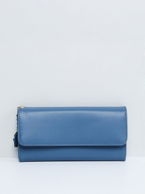 

max Women Blue Solid Three Fold Wallet