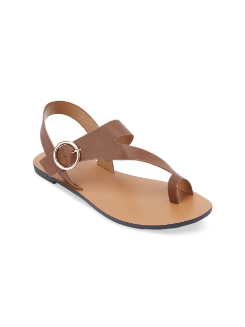 

CHARLES & KEITH Women Brown Solid One Toe Flats