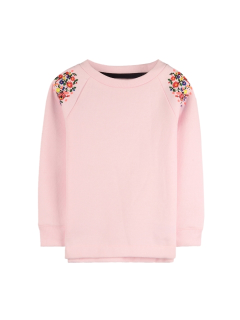 

Cherry Crumble Girls Pink Solid Sweatshirt
