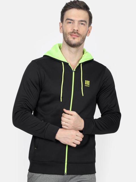 

rock.it Men Black Solid Hooded Sweatshirt