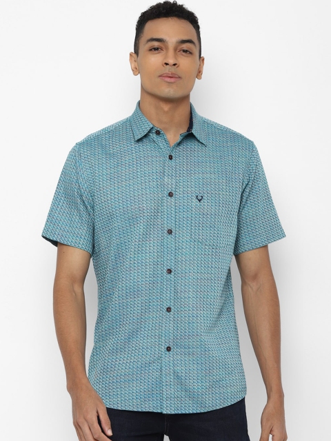 

Allen Solly Men Turquoise Blue Slim Fit Printed Casual Shirt
