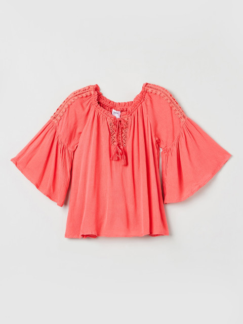 

max Girls Coral Solid A-Line Top