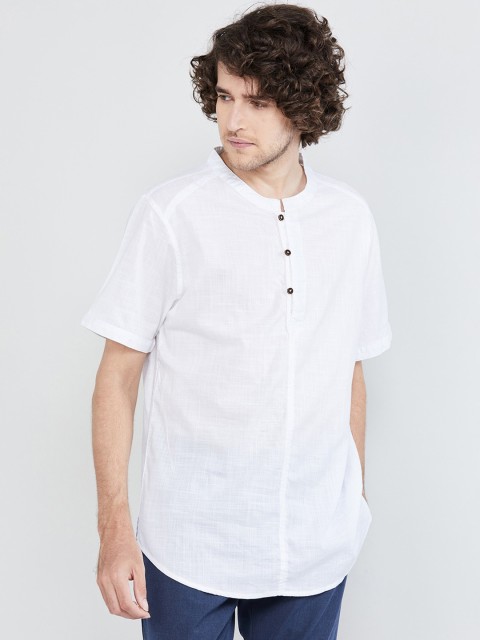 

max Men White Solid Pathani Kurta
