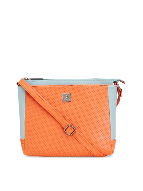 

ESBEDA Orange & Sea Green Colourblocked Sling Bag