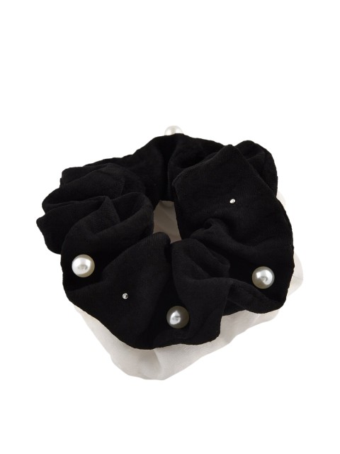 

ToniQ Black & White Set of 2 Embellished Ponytail Holders