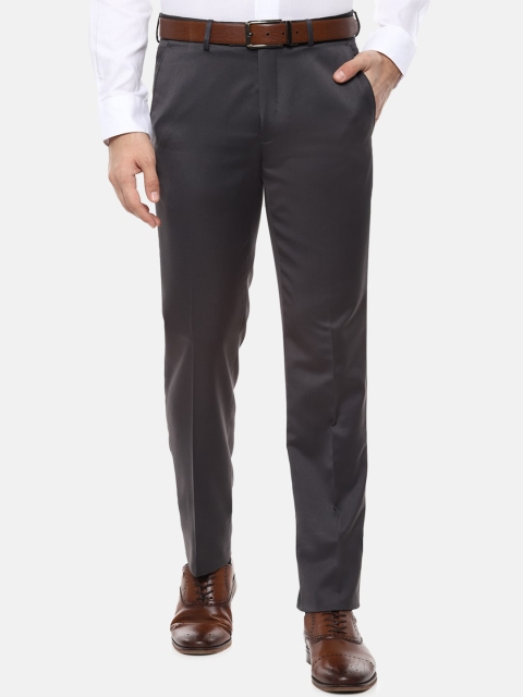 

Van Heusen Men Grey Slim Fit Solid Formal Trousers