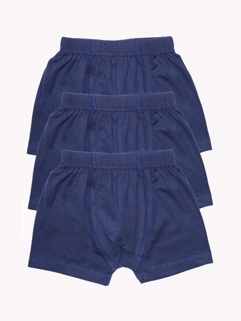 

KiddoPanti Boys Pack Of 3 Navy Blue Solid Boxers