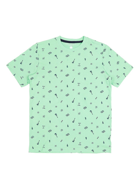

Pantaloons Junior Boys Green Printed Round Neck T-shirt
