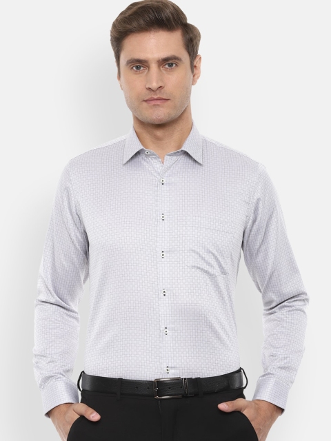 

Van Heusen Men Grey Slim Fit Checked Formal Shirt