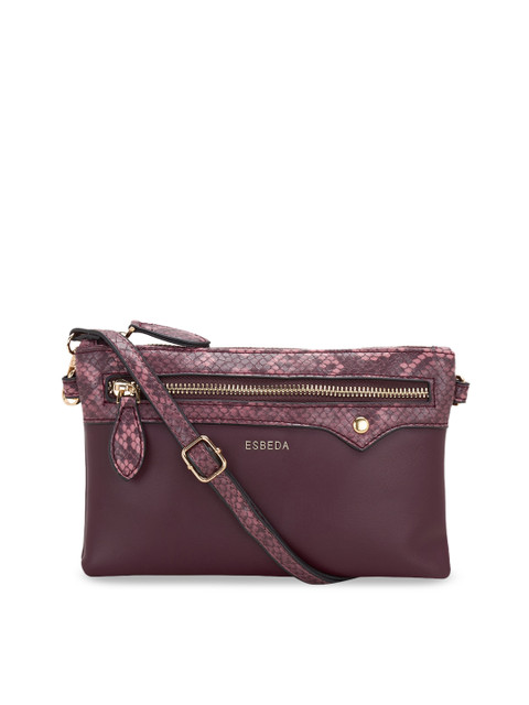 

ESBEDA Burgundy Solid Handheld Bag