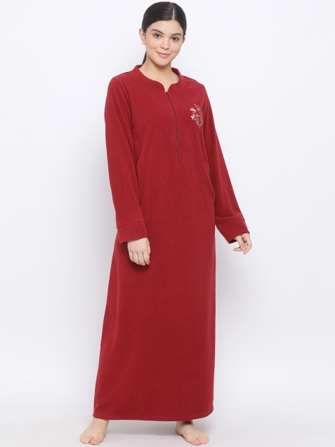 

Kanvin Red Embroidered Nightdress