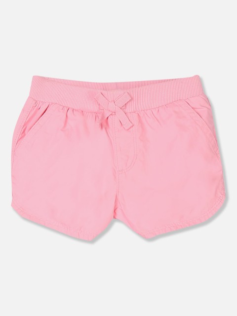 

The Childrens Place Girls Pink Solid Regular Fit Shorts