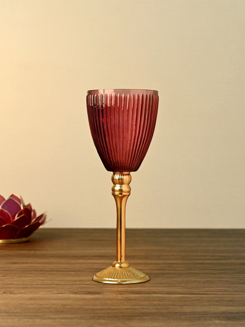 

Pure Home and Living Purple Ribbed Festive Votive Candle Holder