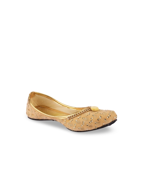 

DESI COLOUR Girls Gold-Toned Embellished Mojaris