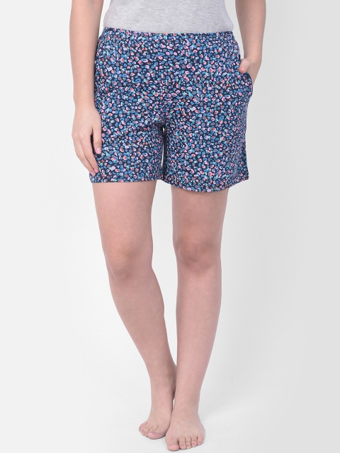 

Clovia Women Blue Printed Lounge Shorts