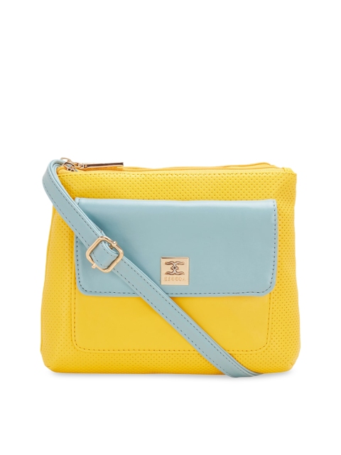 

ESBEDA Yellow Colourblocked Sling Bag
