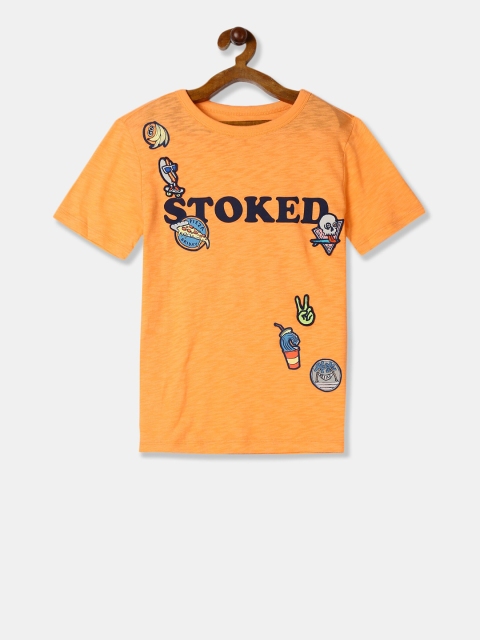 

GAP Boys Yellow Printed Round Neck T-shirt
