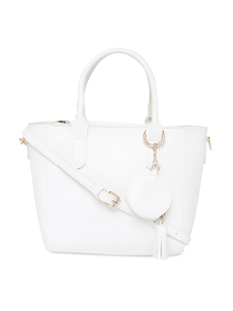 

Globus White Solid Handheld Bag