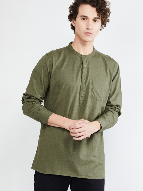 

max Men Green Solid Pathani Kurta
