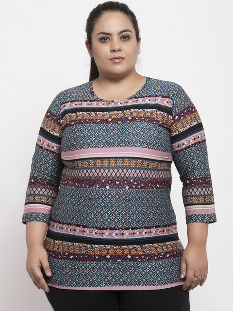 

plusS Women Plus Size Multicoloured Printed Top, Multi