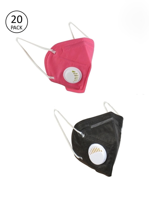 

OOMPH Unisex Pack 20 Pink & Black 5-Ply Reusable N95/KN95 Masks