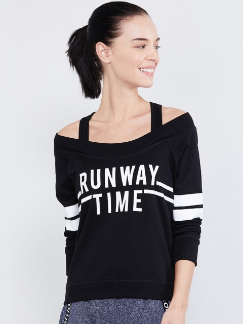 

max Women Black Printed Sweatshirt