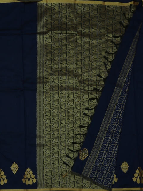 

Pothys Navy Blue & Gold-Toned Art Silk Woven Design Saree