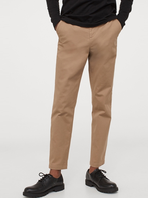 

H&M Men Beige Cotton Chinos Slim Fit