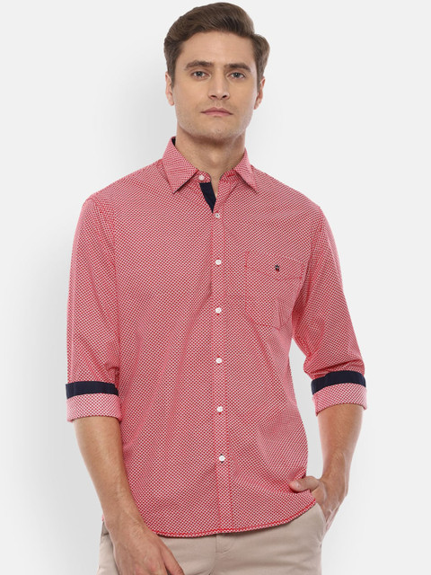 

Louis Philippe Sport Men Red & White Slim Fit Printed Casual Shirt