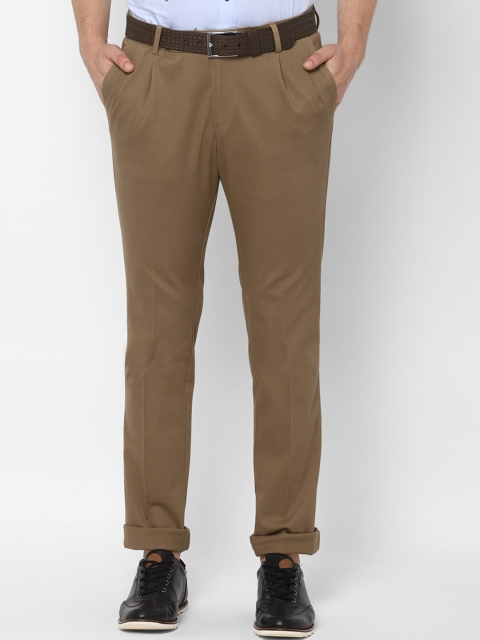 Allen Solly Men Khaki Regular Fit Solid Regular Trousers