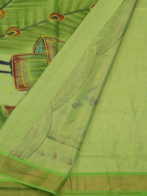

Pothys Green Printed Pure Cotton Saree