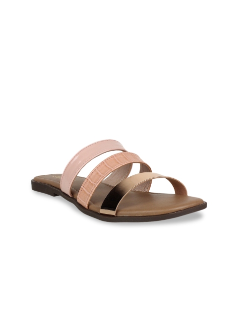 

STEPpings Women Pink Colourblocked Open Toe Flats
