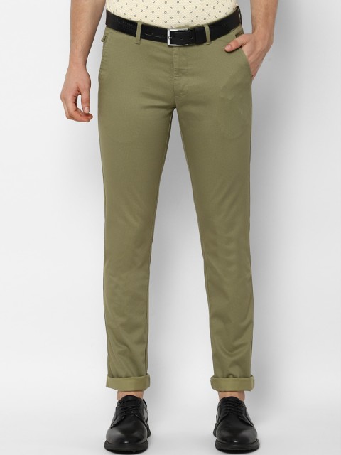 

Allen Solly Men Green Slim Fit Self Design Regular Trousers