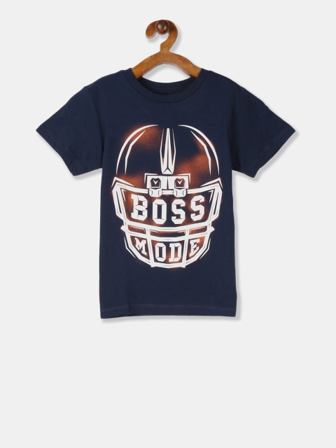 

The Childrens Place Boys Blue Printed Round Neck T-shirt