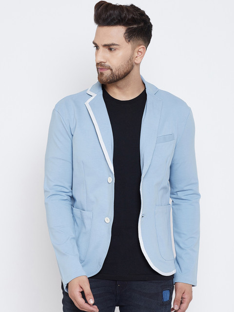

FUGAZEE Men Blue Solid Single Breasted Casual Blazer