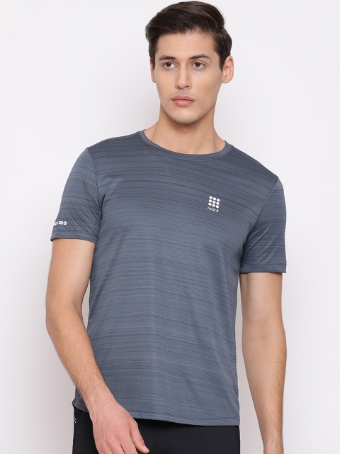 

rock.it Men Grey Solid Round Neck T-Shirt