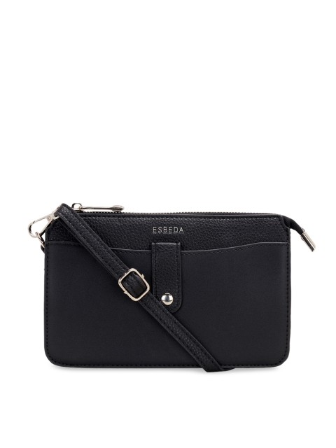 

ESBEDA Black Solid Sling Bag