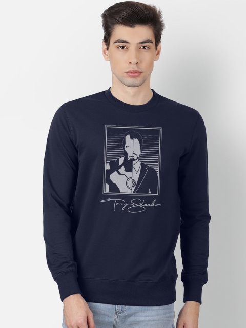 

Free Authority Iron Man Print Crew Neck Navy Sweatshirt for Men, Navy blue