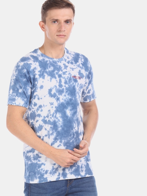 

Cherokee Men Blue & White Dyed Round Neck T-shirt