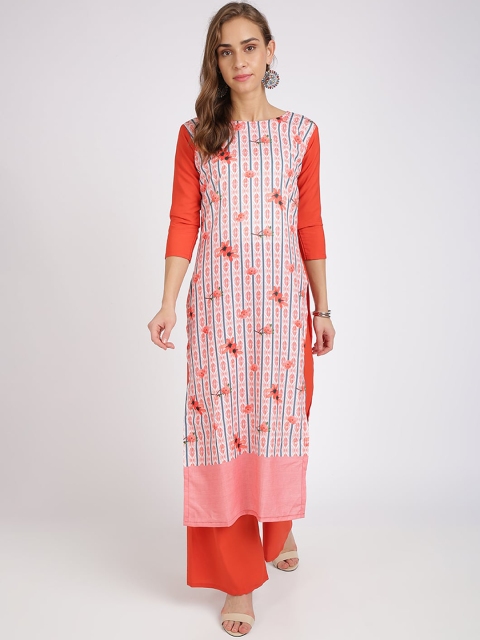

Florence Women Rust Printed Kurta with Palazzos
