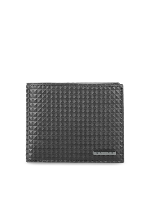 

Police Men Black Textured Two Fold Genuine Leather Wallet
