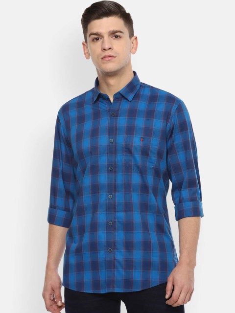

Louis Philippe Sport Men Blue Slim Fit Checked Casual Shirt