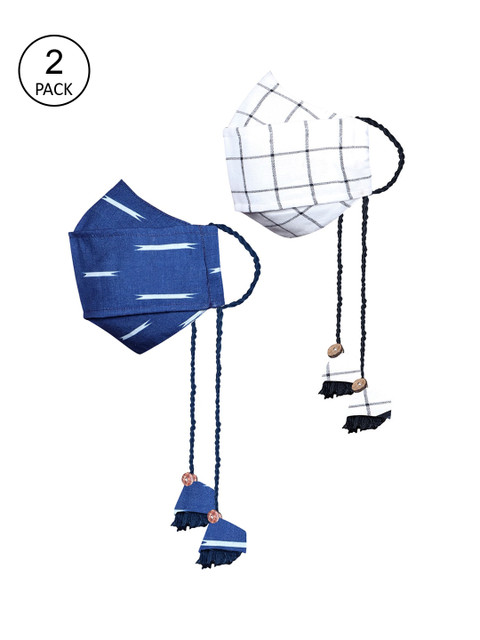 

VASTRAMAY Kids Pack of 2 3-Ply Reusable Protective Outdoor Masks With Polti Bag, Blue