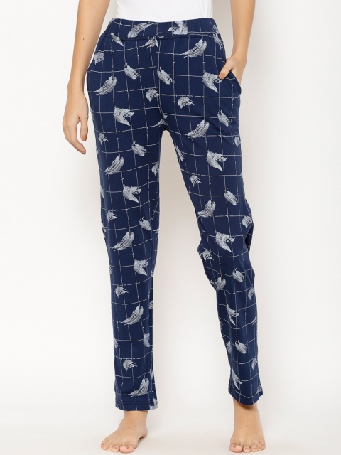 Floret Women Navy Blue Printed Lounge Pants