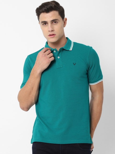 

Allen Solly Men Green Solid Polo Collar T-shirt