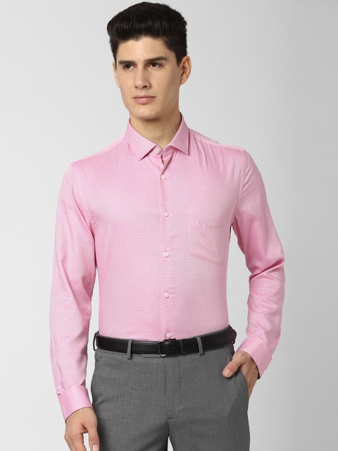 

Peter England Elite Men Pink Slim Fit Self Design Formal Shirt